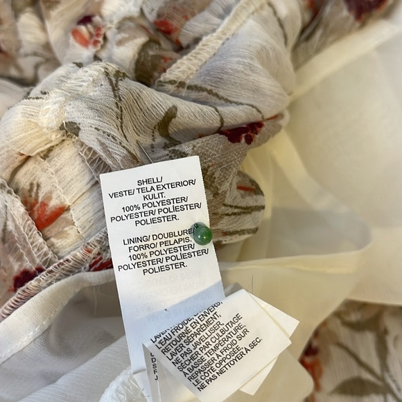 Lucky Brand Boho Floral Tunic Top Bell Sleeve Size M - Picture 4 of 4